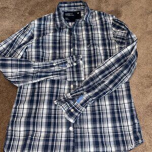 EUC Mens American Eagle blue plaid shirt sz small